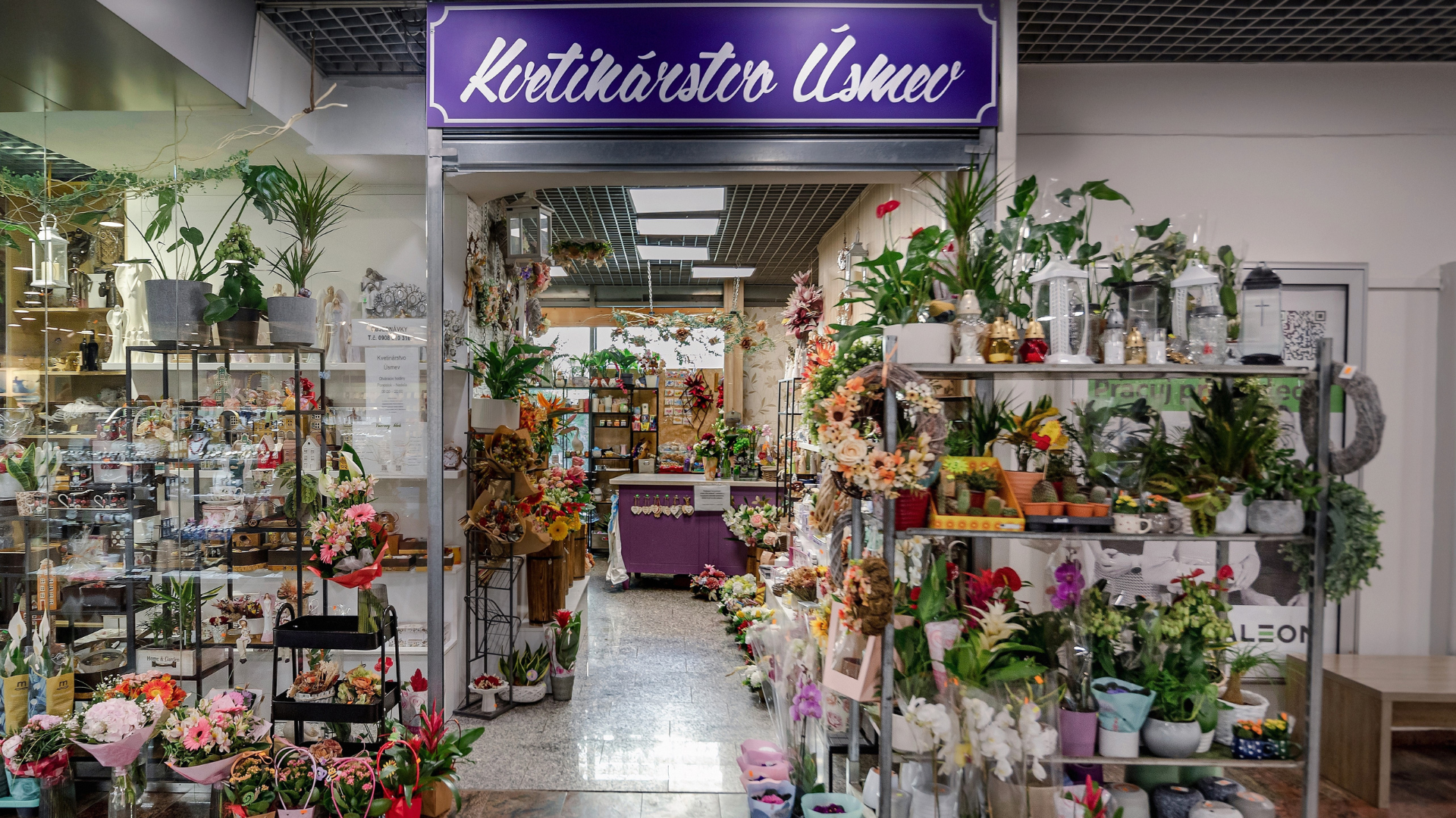 Prevádzka Kvetinárstvo Úsmev v nákupnom centre DITURIA